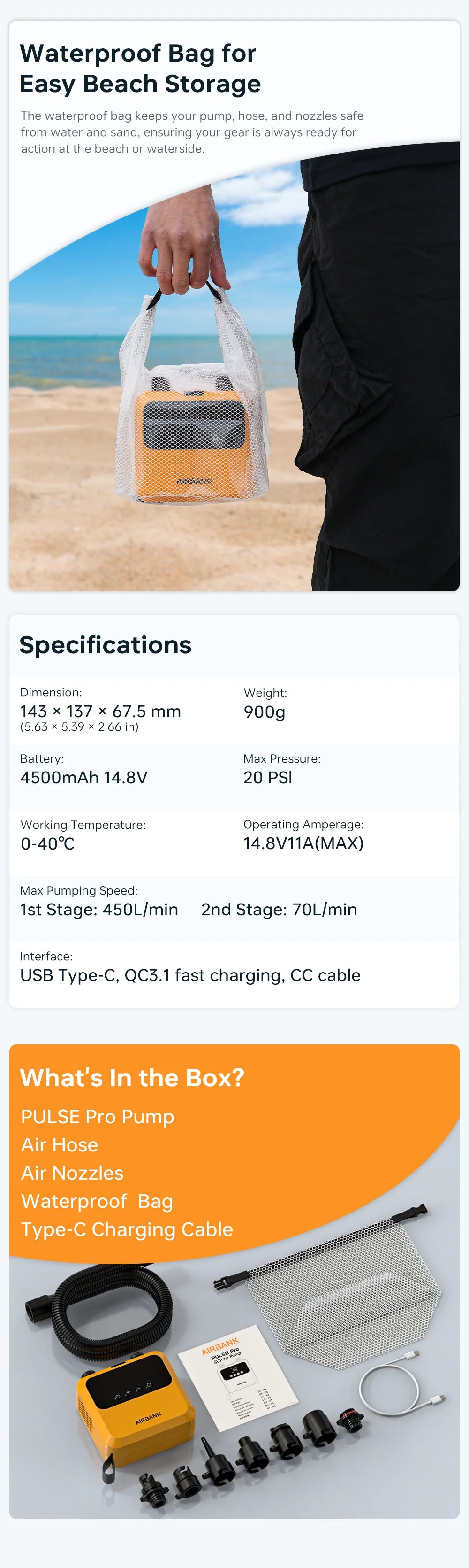 AIRBANK PULSE Pro Rechargeable Pump