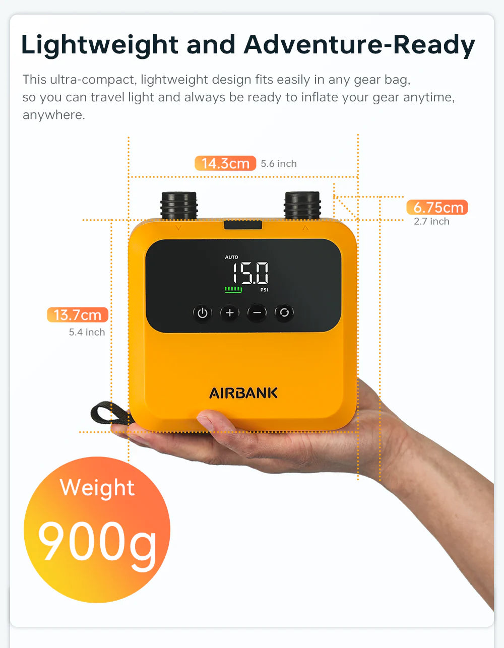 AIRBANK PULSE Pro Rechargeable Pump